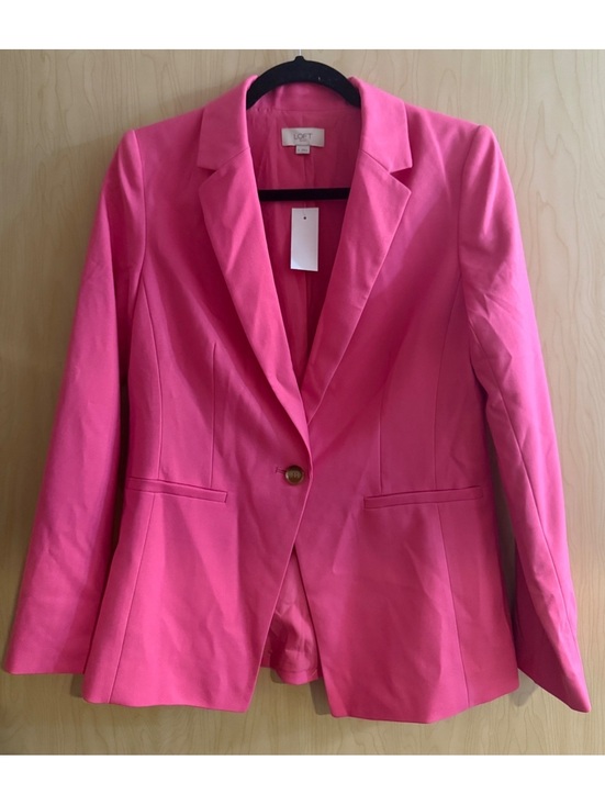 LOFT Jackets & Blazers - NWT LOFT bright pink single-button blazer notched lapel size 4